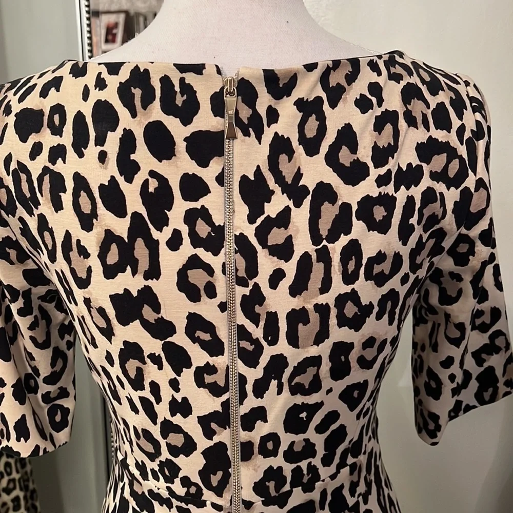 Kate Spade Leopard Print Ponte Dress Size 6